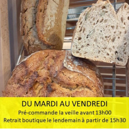 Pain aux graines Bio 100% levain naturel - ~250g (1/4 de miche)