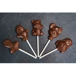 Sucette en chocolat noir 64%